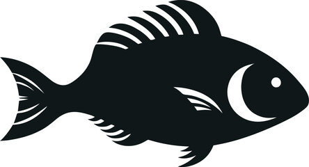 fish icon silhouette vector white background