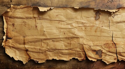 Ripped paperboard with realistic texture and vintage style