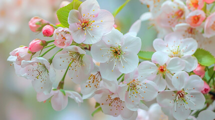 Fototapeta premium Delicate white small blooming flowers close up