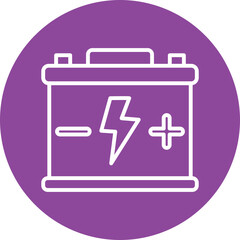 Battery line circle icon