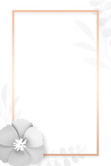 Luxurious golden frame with flowers transparent png