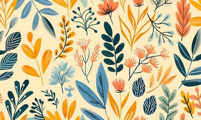 Abstract Floral Pattern in Watercolor Style