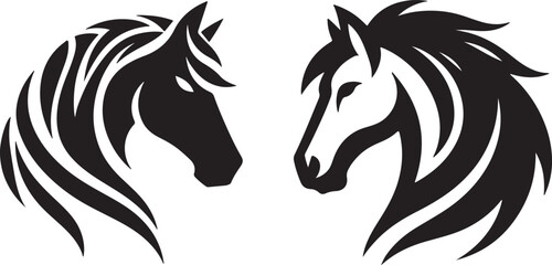 Horse Head Vector Silhouette art and illustration
