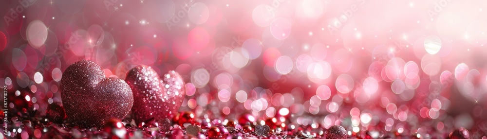 Poster abstract pink bokeh background with soft light.