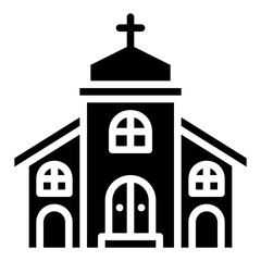 church. vector single icon with a solid style. suitable for any purpose. for example: website design, mobile app design, logo, etc.