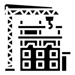 construction site. vector single icon with a solid style. suitable for any purpose. for example: website design, mobile app design, logo, etc.