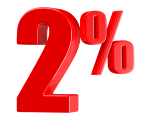 2 Percent Off Sale Red Number 3D