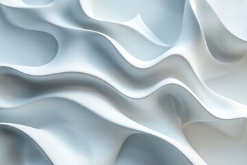 Obraz premium The image is a white and blue abstract painting of a wave