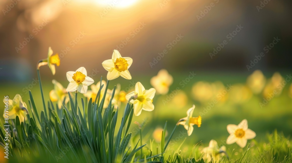 Wall mural daffodils in spring sunlight