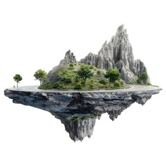 Road floating in air on transparent background