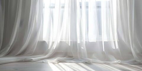 European Lightweight Sheer Curtains Balancing Natural Light and Privacy. Concept European Decor, Lightweight Curtains, Sheer Fabrics, Natural Light, Privacy