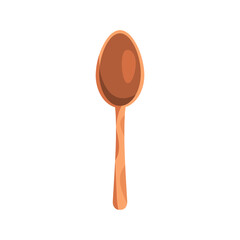 Brown wooden spoon for cooking or baking, featuring a long handle ideal for food blogs, recipes, kitchen themed designs, and culinary promotions