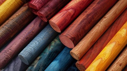 Colorful wooden rods
