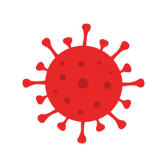Coronavirus flat vector icon concept | SARS pandemic red vector symbol | COVID-19 disease vector