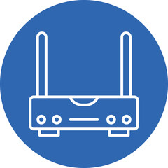 Obraz premium Modem line circle icon