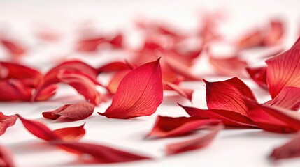Red Flower s Beautiful Petals on White