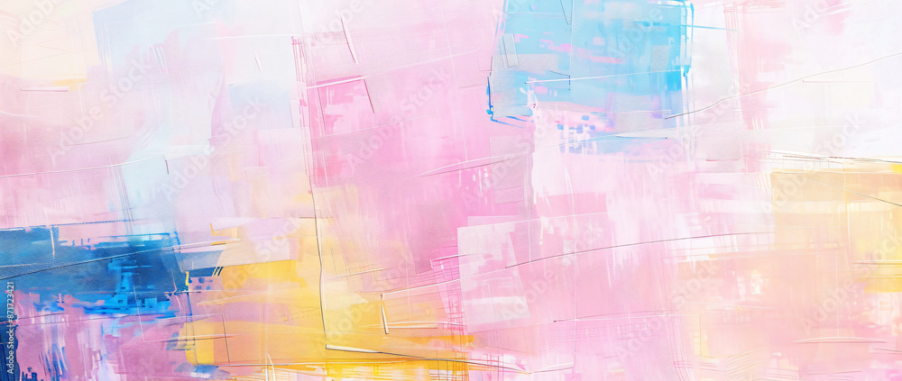 Poster abstract background with colorful brush strokes and splash, beige color palette, white space in the 
