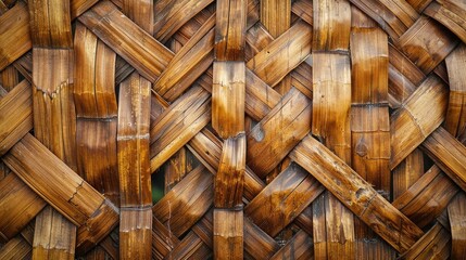 Fototapeta premium Thai Culture s Traditional Bamboo Weaving Pattern for Asian Handmade Texture