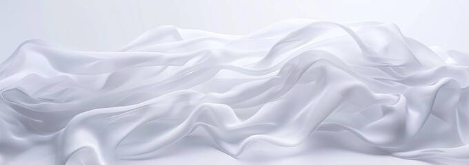 Obraz premium It is a white gray satin texture that is a white silver fabric silk panorama background with a beautiful soft blur pattern.