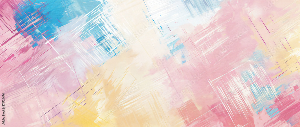 Poster abstract background with colorful brush strokes and splash, beige color palette, white space in the 