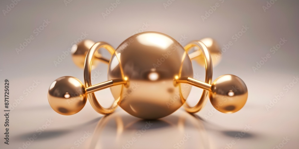 Aufkleber visual representation of electrons orbiting atomic nucleus in quantum mechanics. concept quantum mec