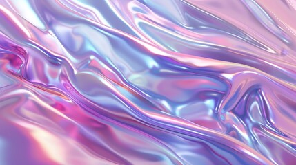 This illustration has an abstract background 3D with shiny plastic waves with purple blue textures and lights, a lustrous liquid wavy texture, and a smooth background texture.