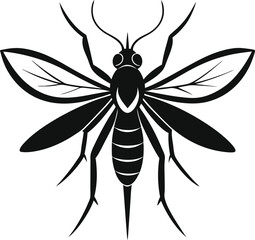Obraz premium Detailed Mosquito Silhouette Vector Illustration