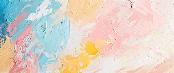 Fototapeta premium abstract background with colorful brush strokes and splash, beige color palette, white space in the center of the composition, soft light, high resolution, illustration, digital art