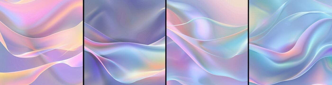 An iridescent rainbow hologram glass material background with unicorn holographic light crystal patterns