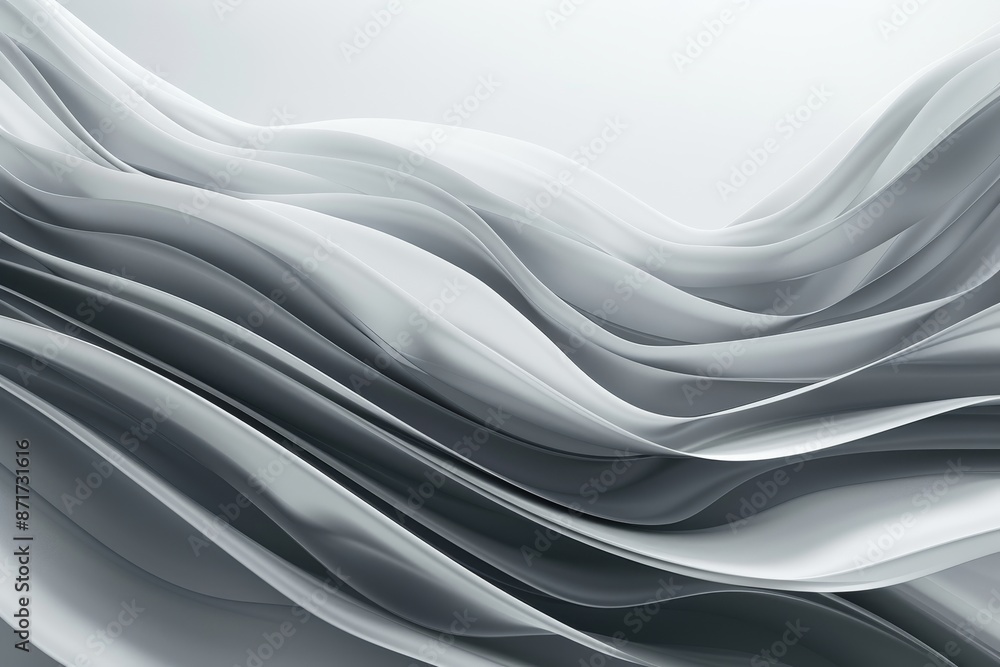 Poster linear wave hair textures with abstract particle emitter 3d background.
