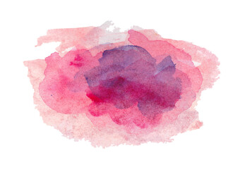 Fototapeta premium Abstract Watercolor Stain. Hand painted blue pink blotch. Colorful blot