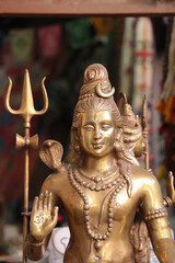 Bronze statue of Shiva. Vertical photo.