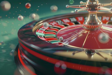 Obraz premium A roulette wheel spinning on bokeh style background
