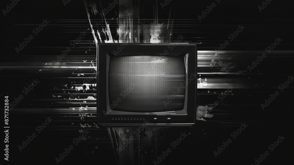 Poster tv static vfx effect with no signal. visual video effects stripes background, crt screen with no sig