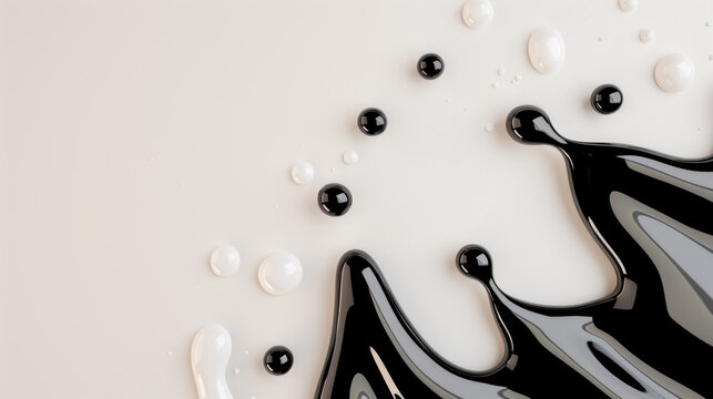 Black Wavy Blobs, Abstract Organic Shapes Set