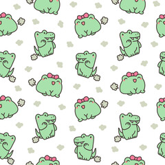 Obraz premium Cute and funny farting animals. Seamless pattern. Cartoon characters. Hand drawn style. Vector drawing. Design ornaments.