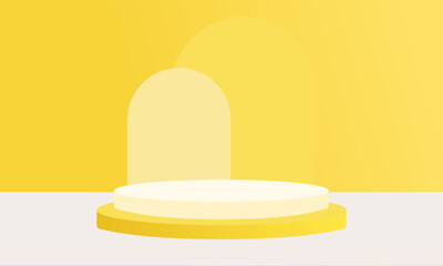 Realistic cylinder pedestal podium. Product display presentation