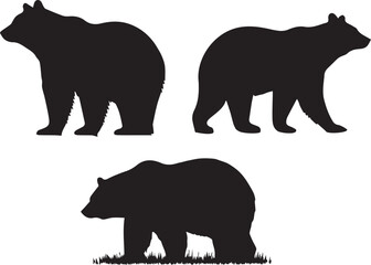 Bear Silhouette, Bear icon, Bear silhouette white and black background