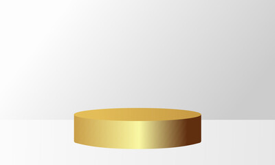 Realistic cylinder pedestal podium. Product display presentation