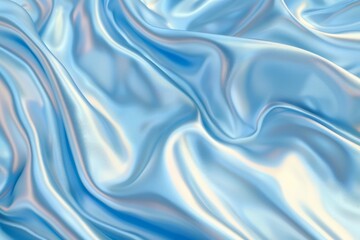 Obraz premium Glossy Satin Textile Close-up: Shimmering Light Blue