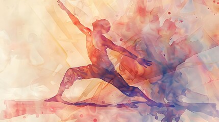 Mythical Watercolor Wellness Poses in Ethereal Light