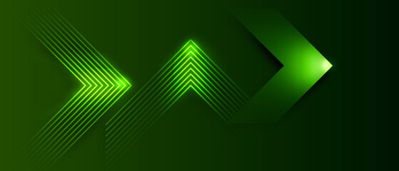 Obraz premium Dark green abstract background with glowing triangle geometric lines