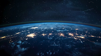 Obraz premium Wide angle shot of Earth from space