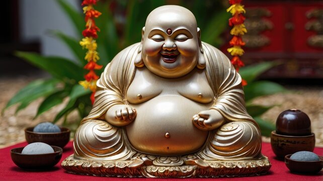 Feng Shui Items Laughing Buddha for Luck and Health. Balance the Flow of Energy