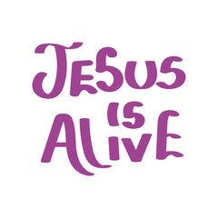 Christian typography design for Sticker. The message of the Gospel of Jesus Christ. Bible lesson for kids or use as poster, card, flyer or T Shirt