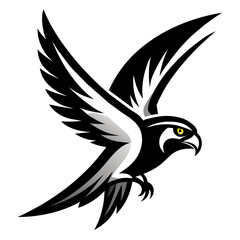 Flying Falcon Bird Logo: Vector Illustration