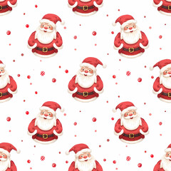 seamless pattern christmas trees, Santa, gift, snow