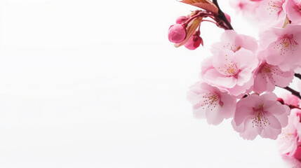 sakura flowers on white background