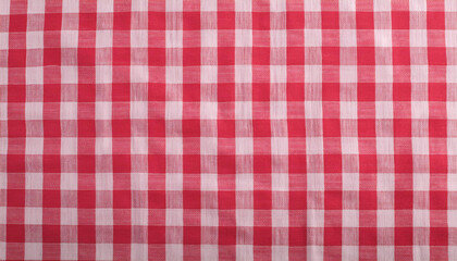 Red checkered pattern tablecloth texture background