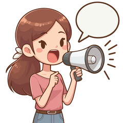 Naklejka premium Vector image of person giving an announcement